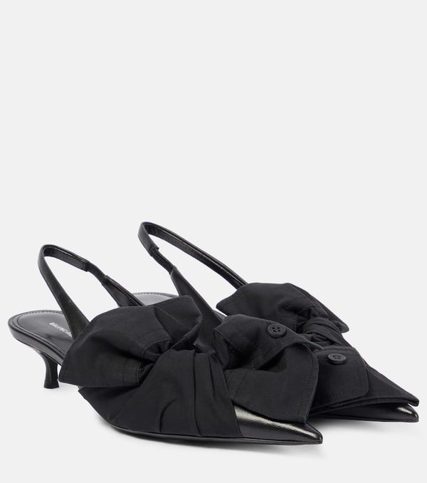 Balenciaga Bow-detail leather slingback pumps