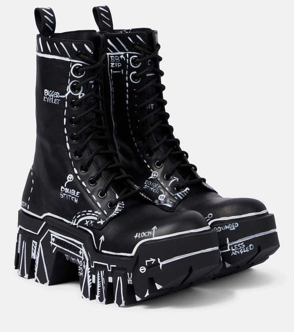 Balenciaga Bulldozer lace-up leather ankle boots