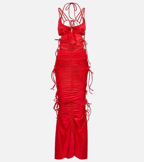 Balenciaga Patched Bikini cutout maxi dress