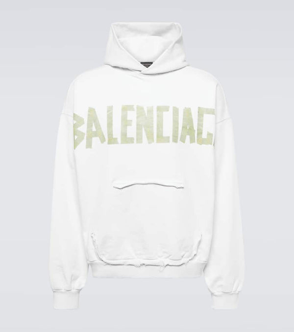 Balenciaga Tape Type Ripped cotton fleece hoodie