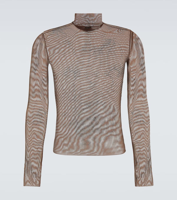 Balenciaga Tattoo mesh turtleneck top