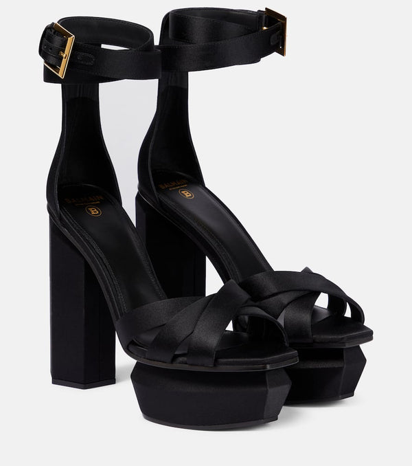 Balmain Ava satin platform sandals