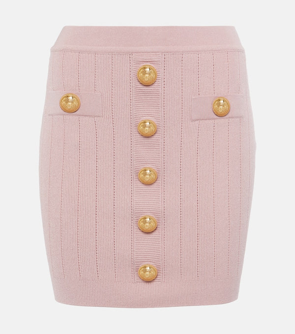 Balmain High-rise knitted miniskirt