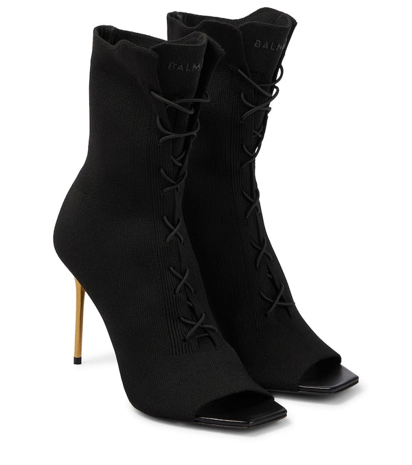 Balmain Open-toe knit boots