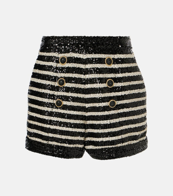 Balmain Sequined striped shorts