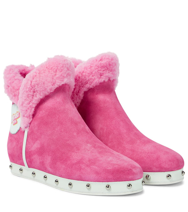 Balmain x Barbie Urra shearling-lined suede boots