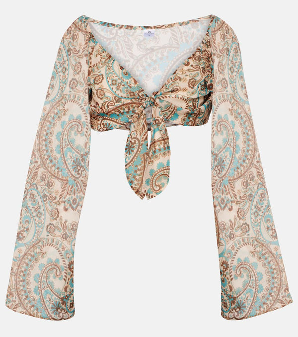 Bananhot Grace paisley tie-front crop top