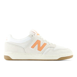 New Balance 480 in White Brown Suede Mesh