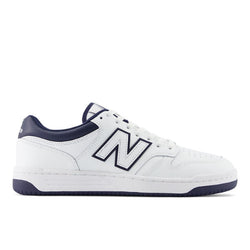 New Balance 480 in White Navy Blue Leather