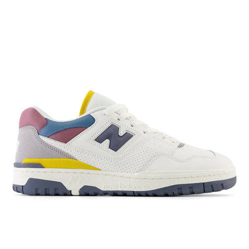 New Balance Unisex 550 in White/Pink/Orange Leather, 