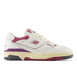 New Balance Unisex 550 in White/Red/Beige Leather, 