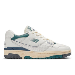 New Balance Unisex 550 in White/Green/Beige Leather, 