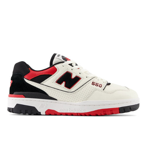 New Balance 550 in White Black Red Leather