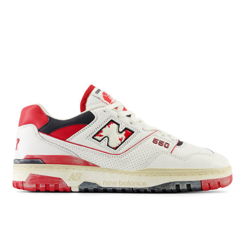 New Balance 550 in White Red Black Leather