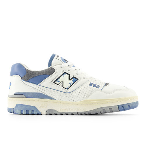 New Balance Unisex 550 in White/Blue/Beige Leather, 