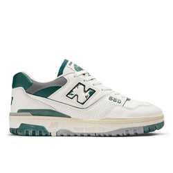 New Balance 550 in White Green Grey Leather