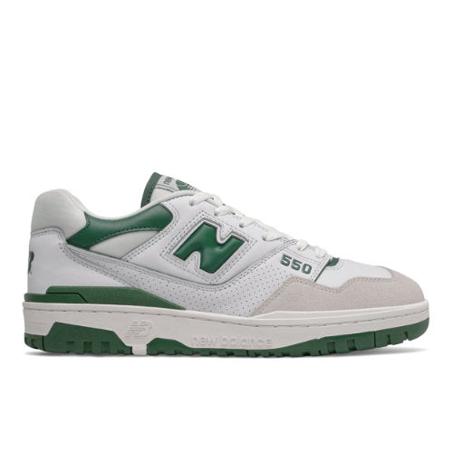 New Balance BB550 in White Green Leather