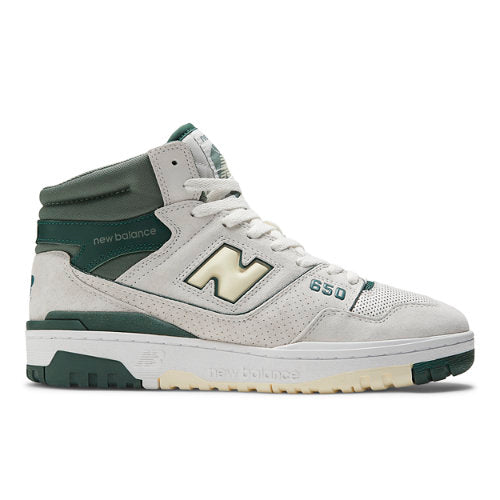 New Balance 650 in White Green Yellow Leather