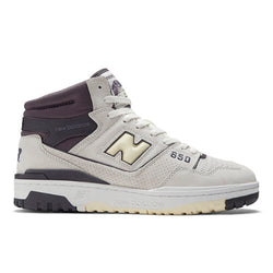 New Balance 650 in White Purple Yellow Leather