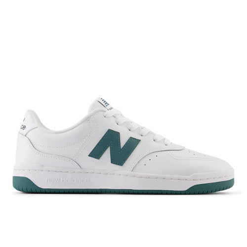 New Balance Unisex BB80 in White/Green Leather, 