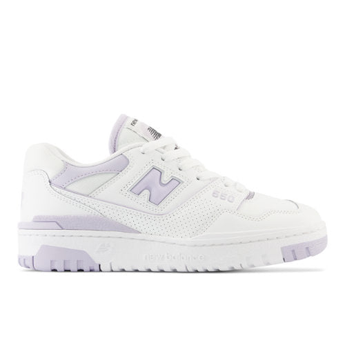 New Balance 550 in White Purple Leather Narrow