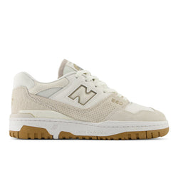 New Balance Women's 550 in White/Beige Leather, Narrow