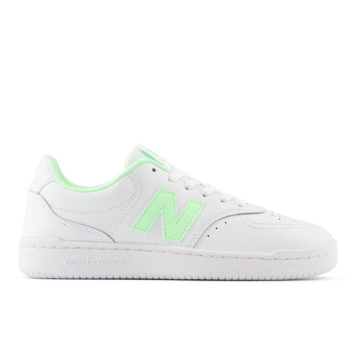 New Balance Women's 80 in White/Green Leather, Narrow