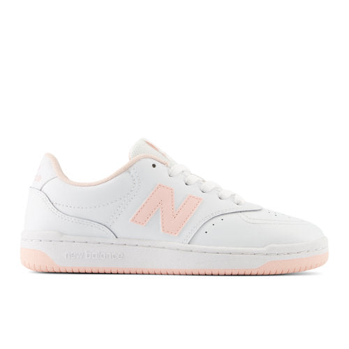 New Balance Women's 80 in White/Pink Leather, Narrow