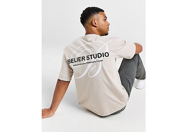 Belier Initial T Shirt  Beige