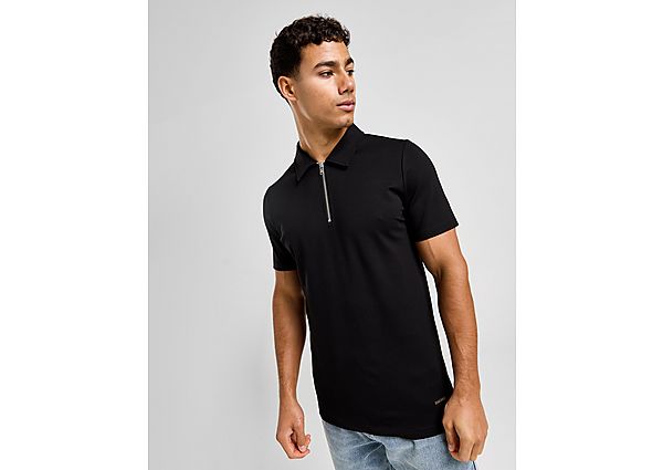 Belier Zipped Polo Shirt  Black