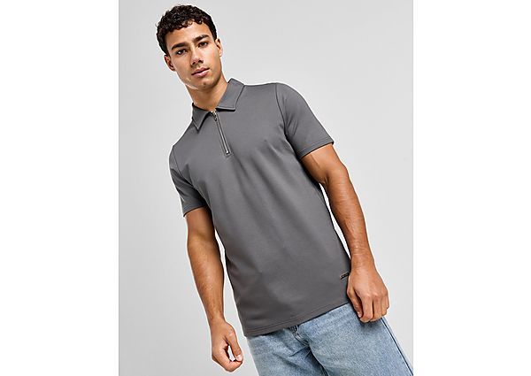 Belier Zipped Polo Shirt  Grey