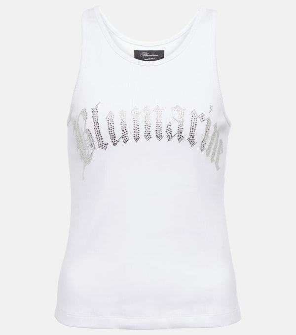 Blumarine Logo cotton tank top