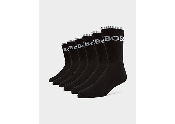 BOSS 6 Pack Crew Socks  Black