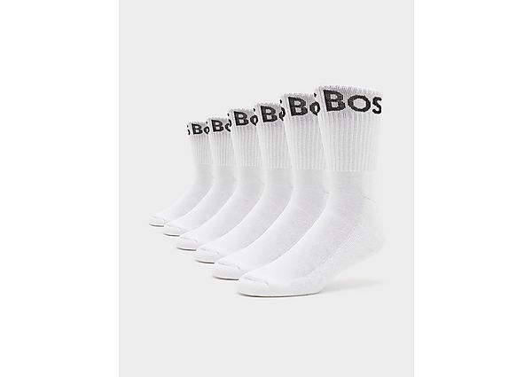 BOSS 6 Pack Crew Socks  White