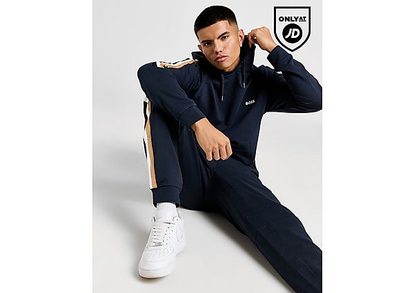 BOSS Iconic Tape Hooded Tracksuit  Navy