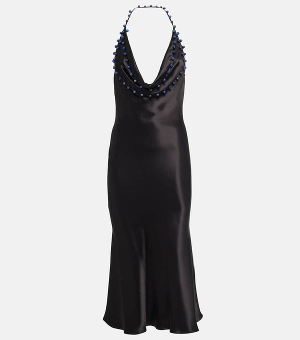 Bottega Veneta Beaded satin midi dress