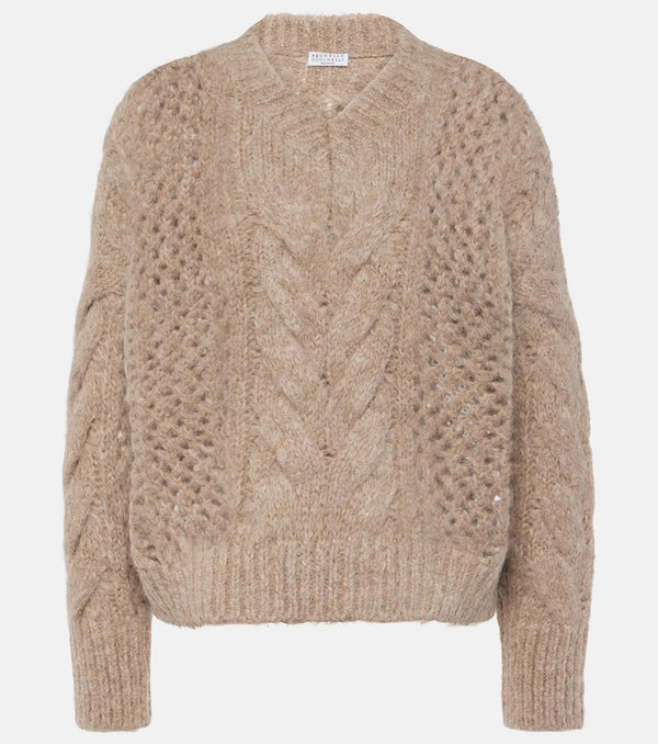 Brunello Cucinelli Cable-knit cotton-blend sweater