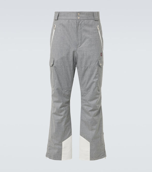 Brunello Cucinelli Chalk stripe wool flannel ski pants