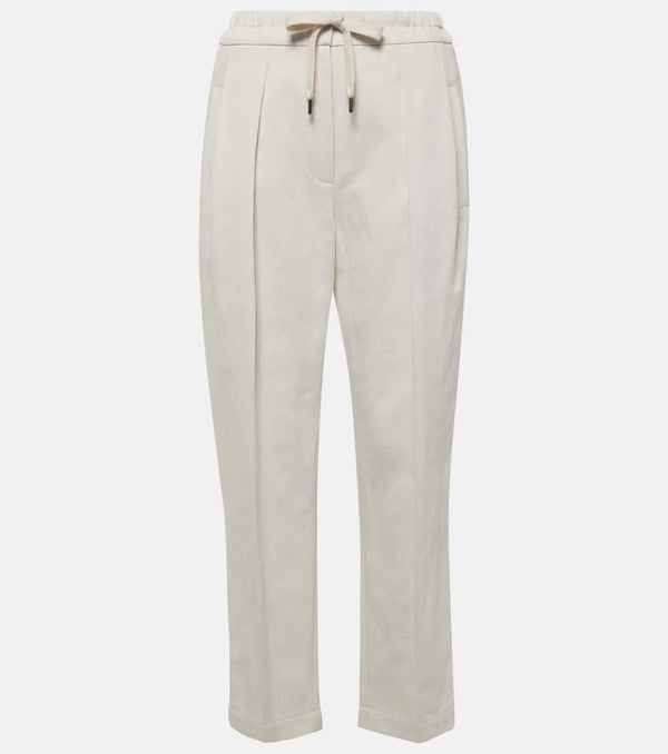 Brunello Cucinelli Cotton and linen gabardine straight pants