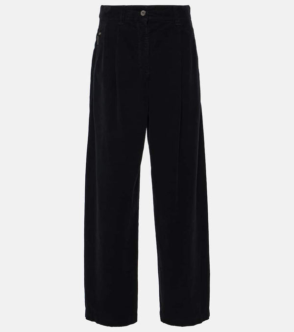 Brunello Cucinelli Cotton-blend velvet straight pants