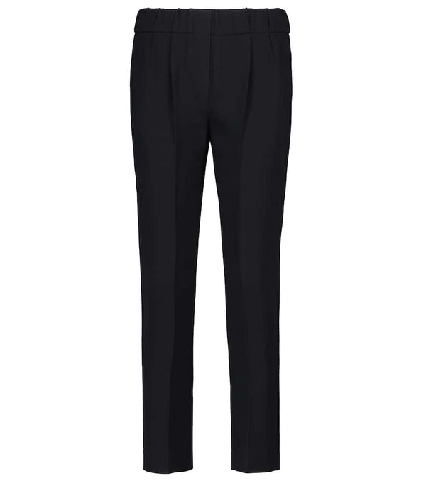 Brunello Cucinelli High-rise silk-blend pants