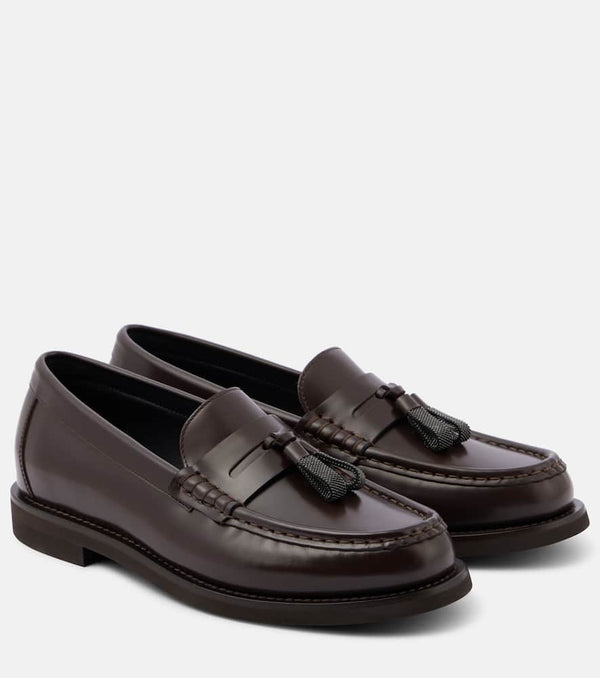 Brunello Cucinelli Monili leather loafers