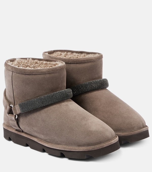 Brunello Cucinelli Monili shearling-lined suede boots