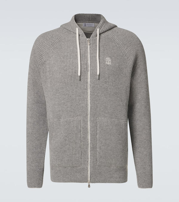 Brunello Cucinelli Ribbed-knit cashmere hoodie