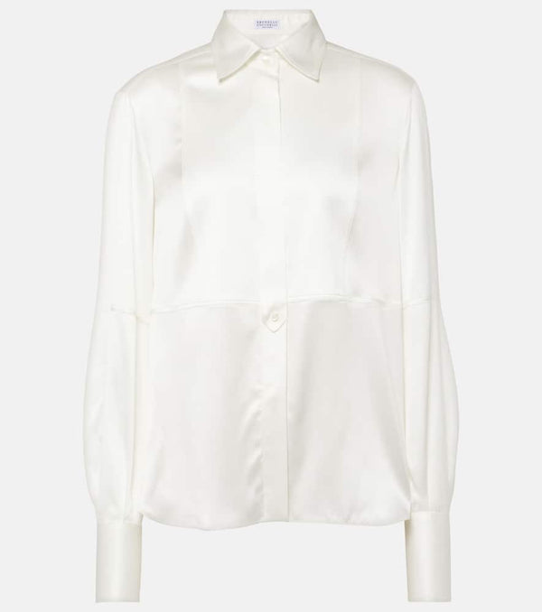 Brunello Cucinelli Silk-blend satin blouse