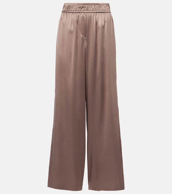 Brunello Cucinelli Silk-blend satin wide-leg pants