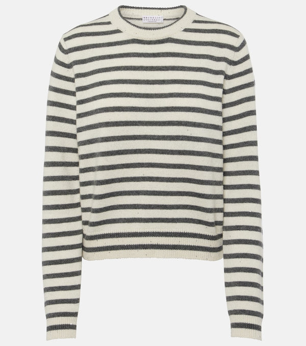 Brunello Cucinelli Striped cashmere-blend sweater