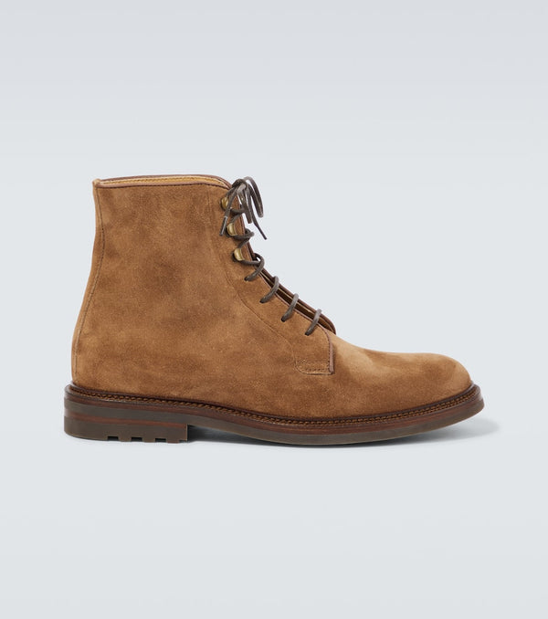 Brunello Cucinelli Suede lace-up boots