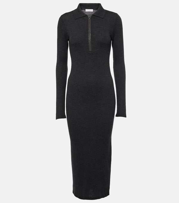 Brunello Cucinelli Wool and cashmere midi dress