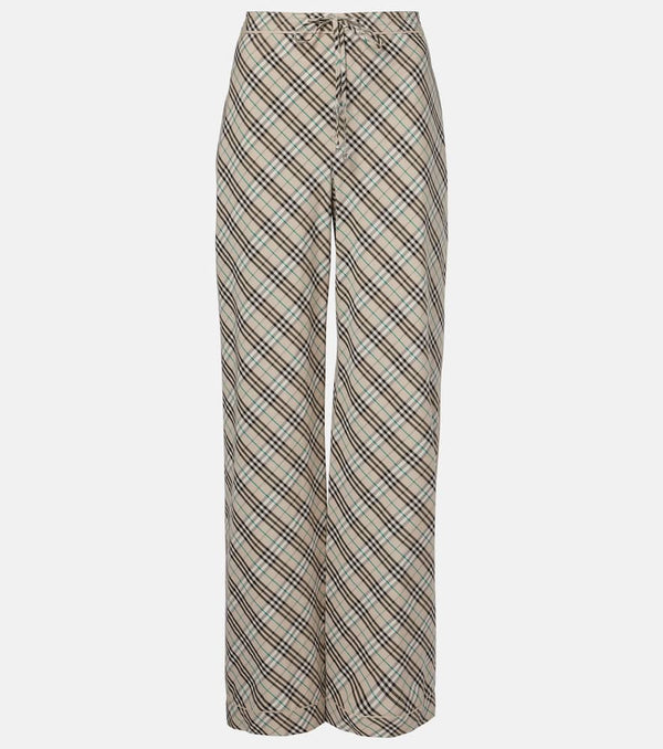 Burberry Burberry Check cotton wide-leg pants